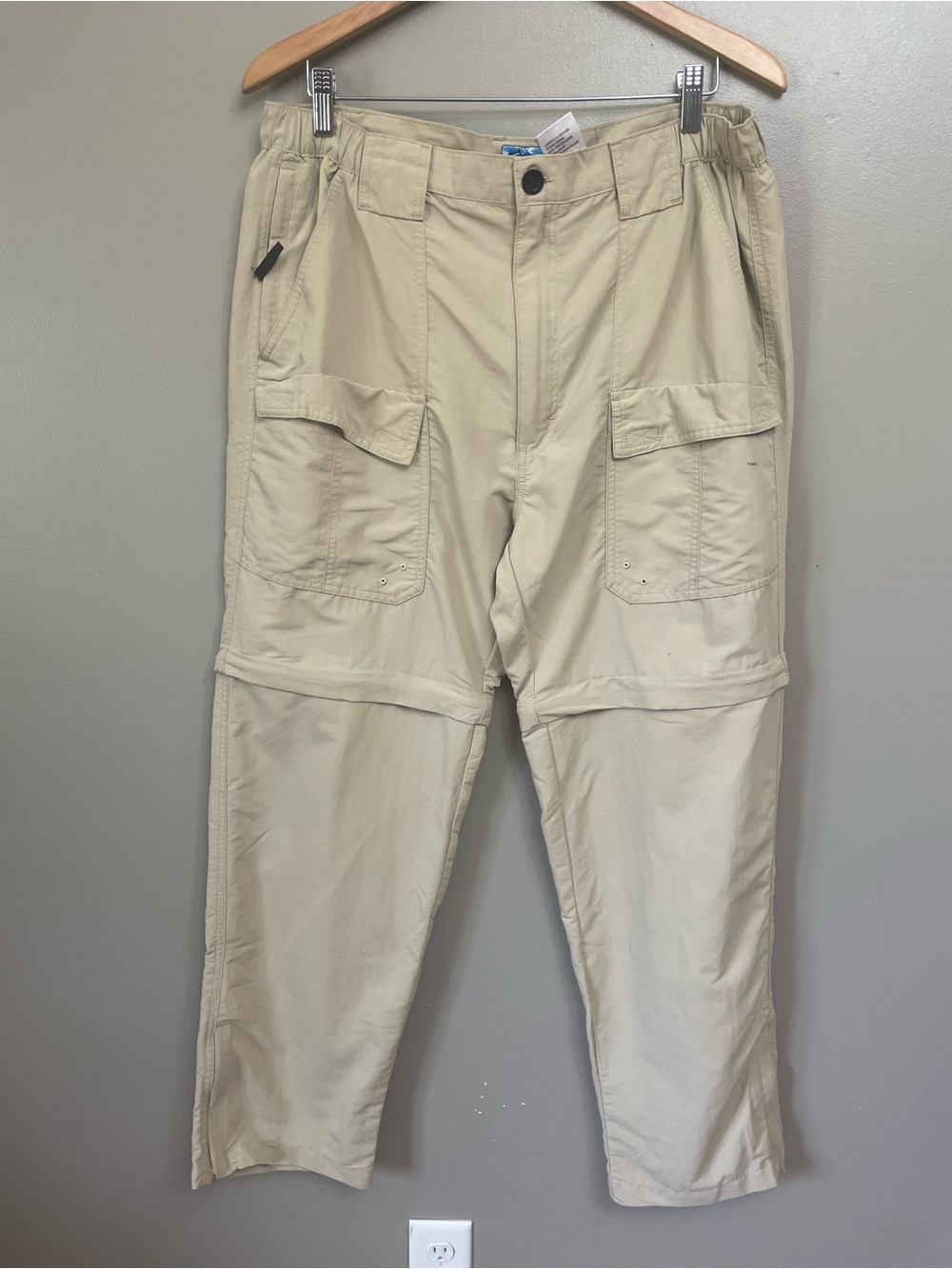 World Wide Sportman Nylon Convertible Pants/Shorts Size 32 Tan